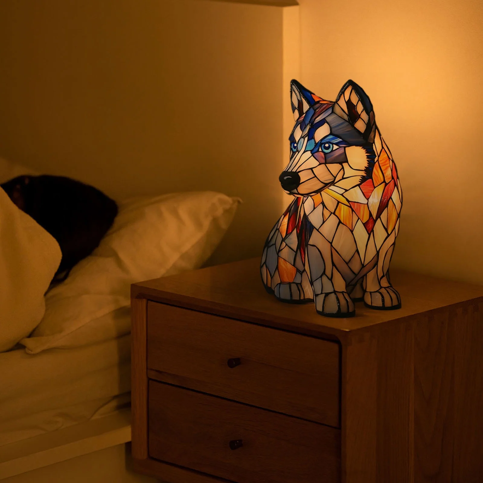 Vintage Puppy Themed Table Lamp