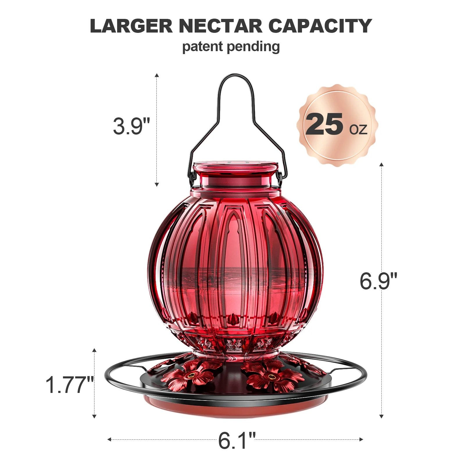 ⏰Last 4 hours Sale: Save 49%-🐦Glass Hummingbird Feeder for Outdoors Hanging