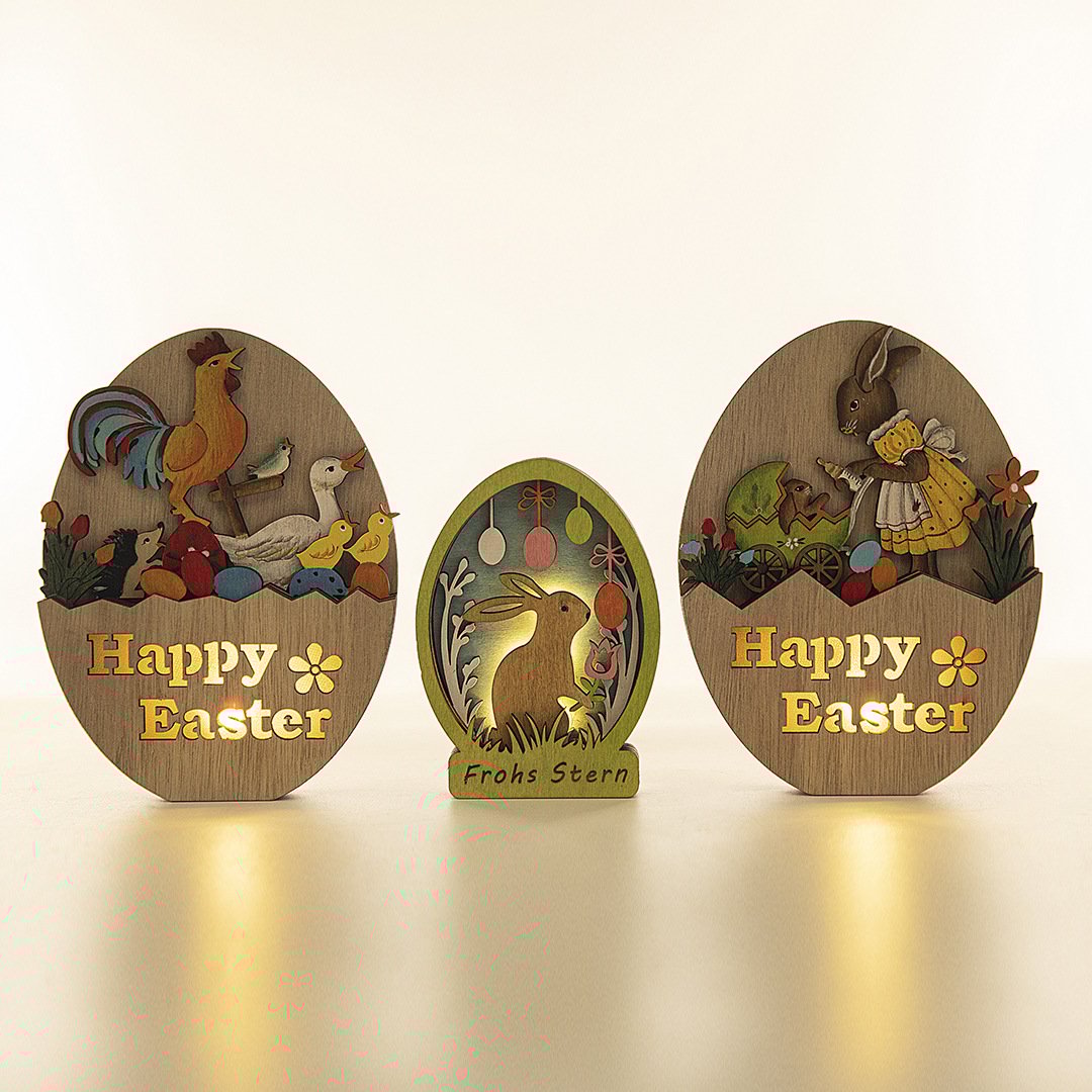 🔥LAST DAY 49% OFF-🐰✨Handcrafted Glowing Wooden Easter Decorations