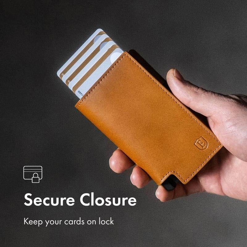 💖Handcrafted Italian Leather Wallet – RFID Blocking, Quick-Access Button, Holds 1–14 Cards & Bills