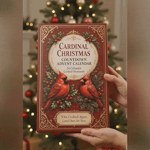 🐦Cardinal Christmas 24-Day Countdown Calendar – 24 Unique Cardinal Ornaments