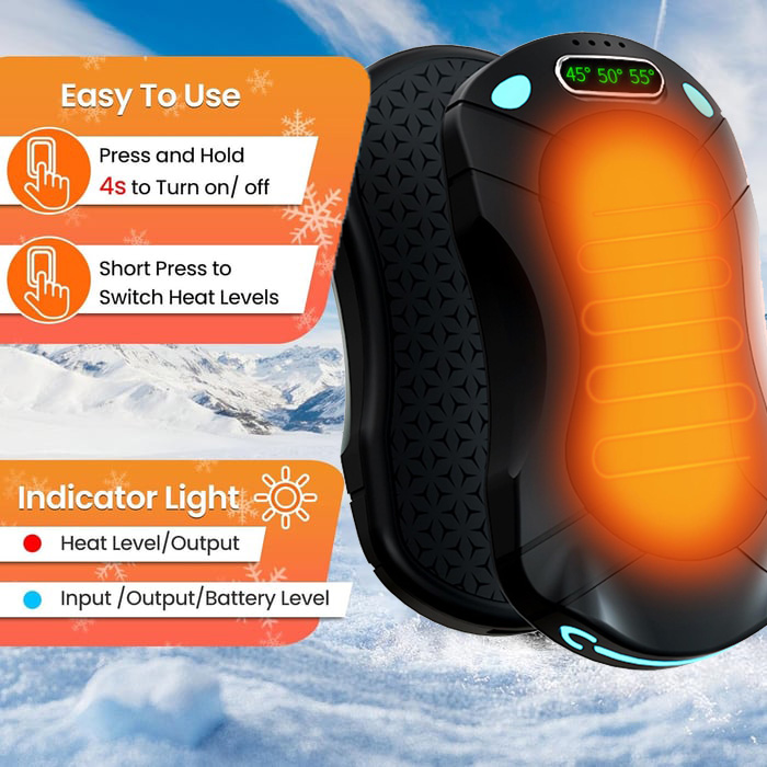 🎁2 Packs Magnetic Hand Warmers Rechargeable