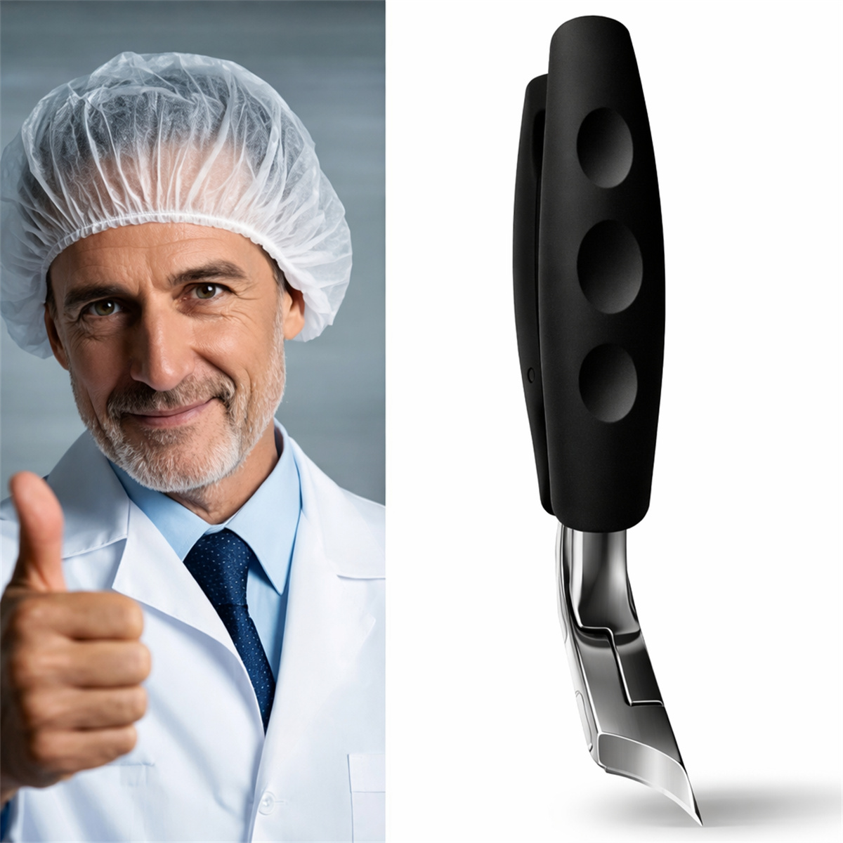 Curved Blade Nail Cutter for Thick, Hard, Fungal Nails