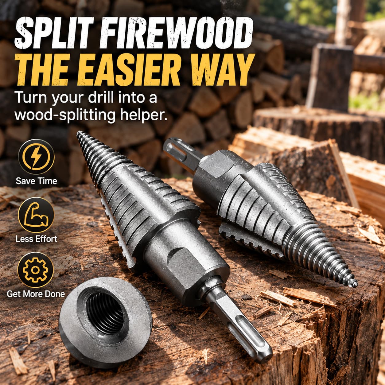 🔥 Firewood Drill Bit – The Easier Way To Split Firewood