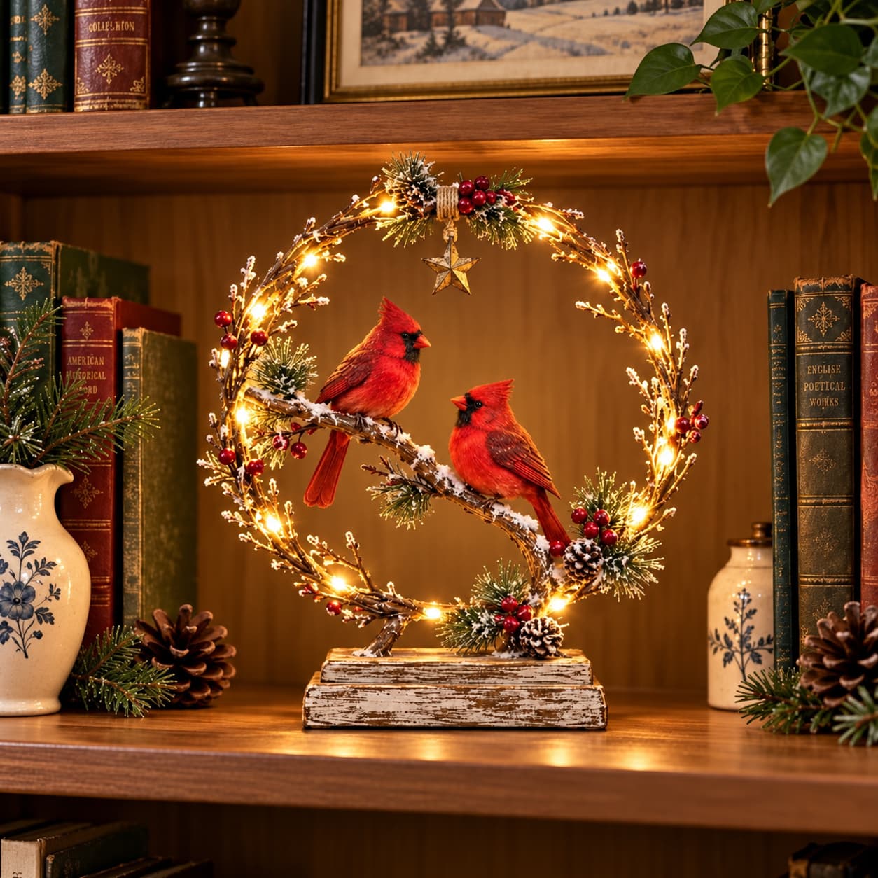 🔥Last Day 60% OFF -Lighted Cardinal Tabletop Decor