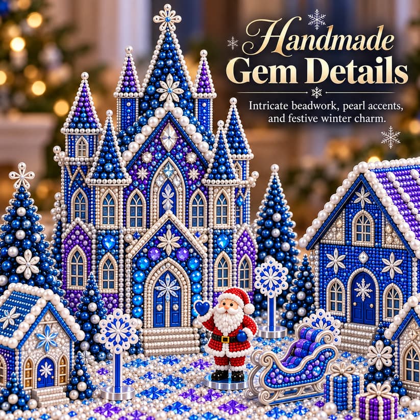 🎄3D Christmas Village Gem Art DIY Kit