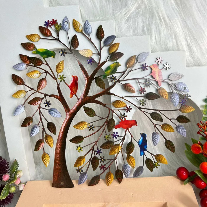Handcrafted Heart Tree Metal Wall Art