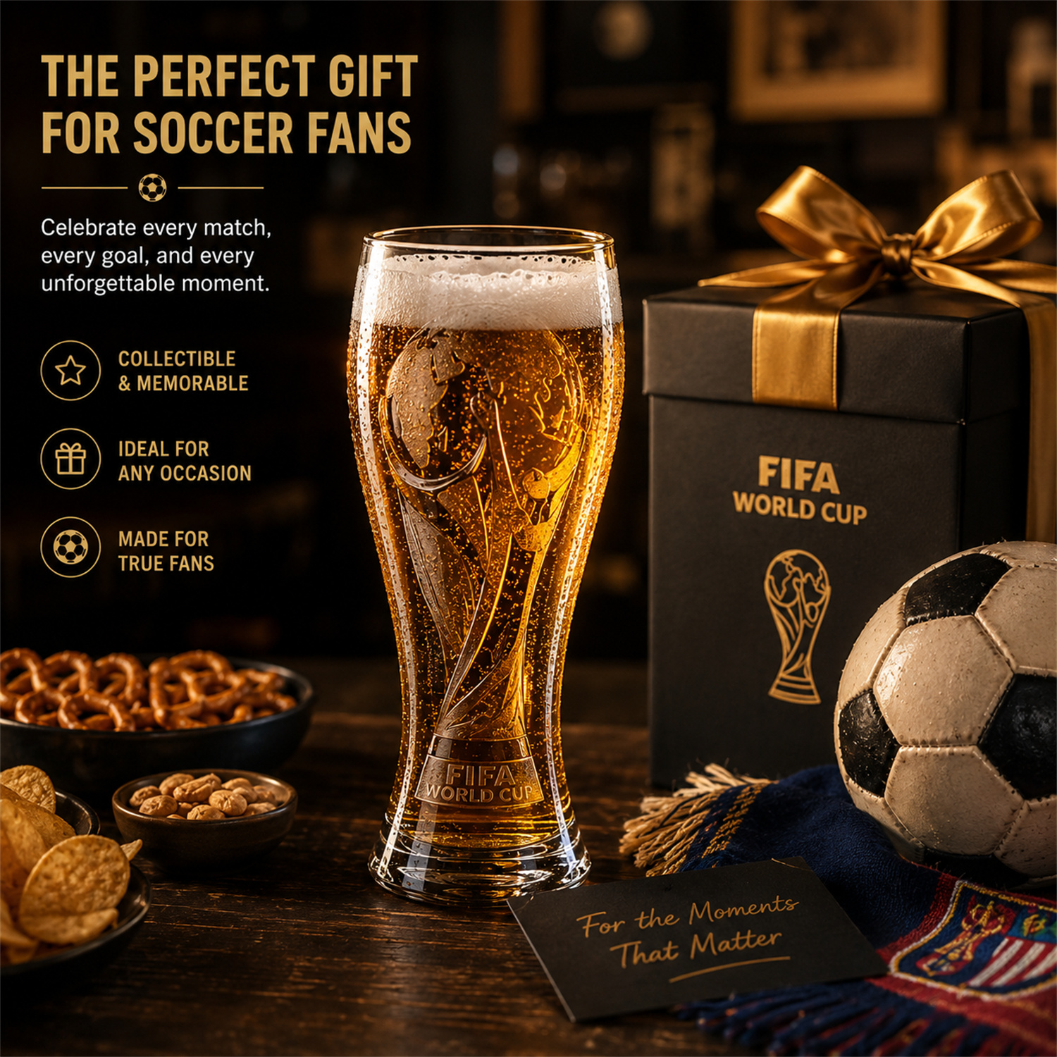 ⚽ World Cup Trophy Style Beer Glass