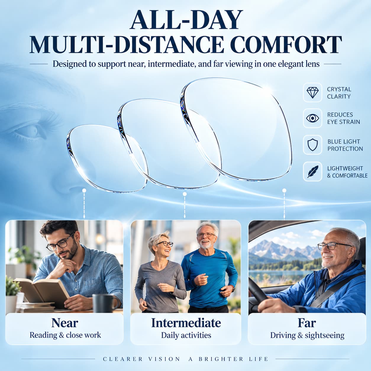 Premium Natural Crystal Reading Glasses