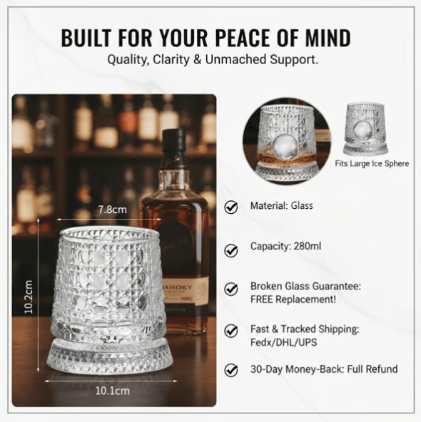 🍻The Zenith 360° Kinetic Crystal Whiskey Tumbler