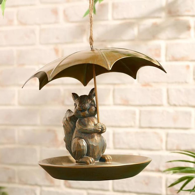 Girl Next Door Animal Bird Feeder with Umbrella