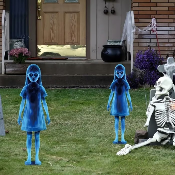 👻16 inch Halloween Haunted Twin Ghost Ground Stakes A pair