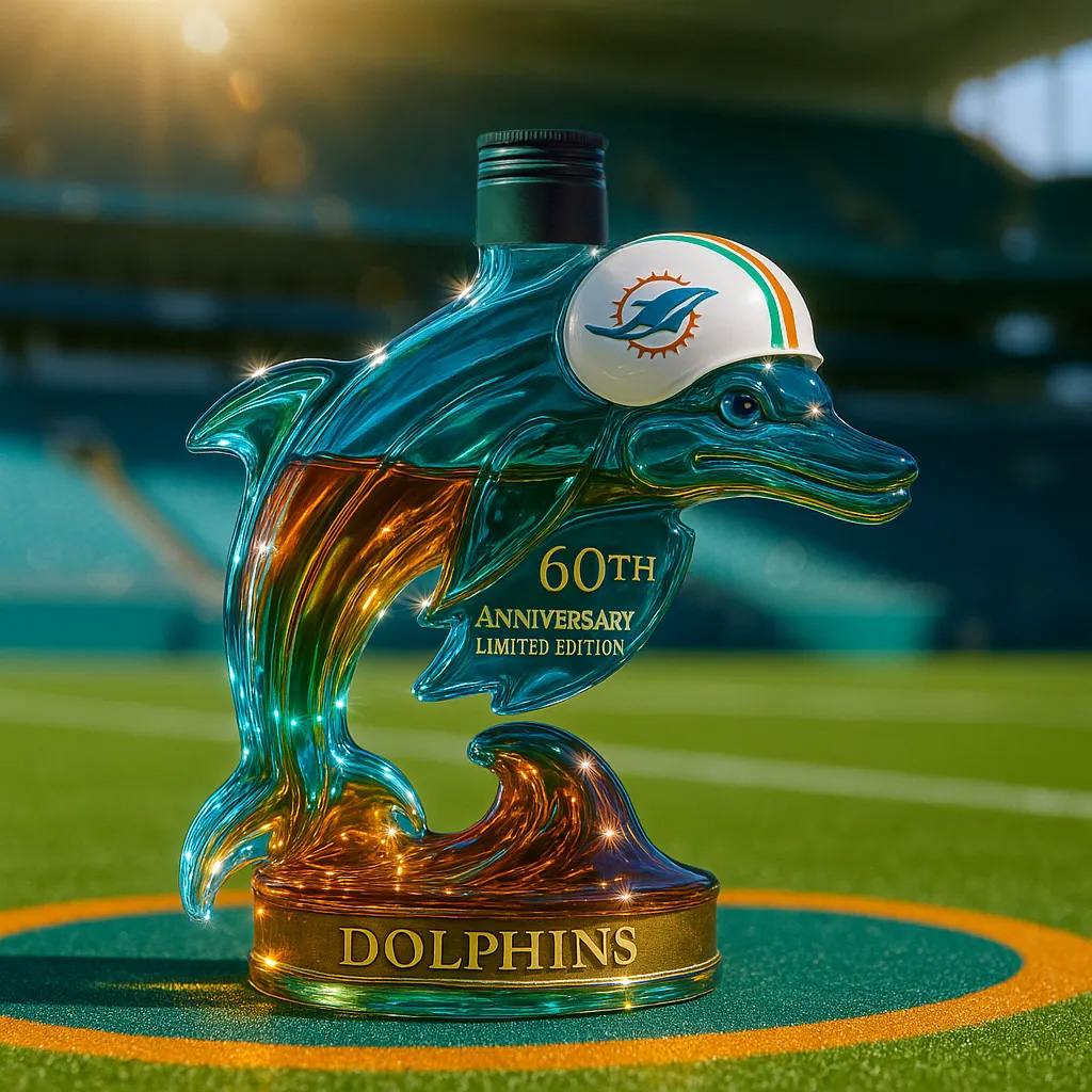 Miami Dolphins 60th Anniversary - Whiskey Bottle