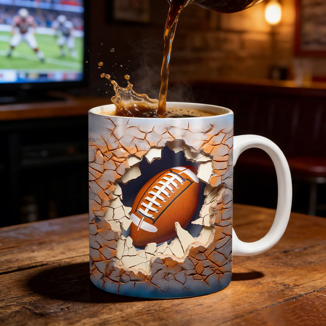 3D Football Breakout Mug