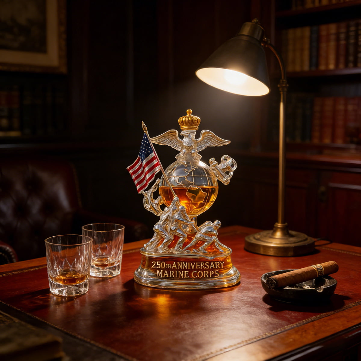 250th Anniversary Marine Corps Commemorative Whiskey Bottle