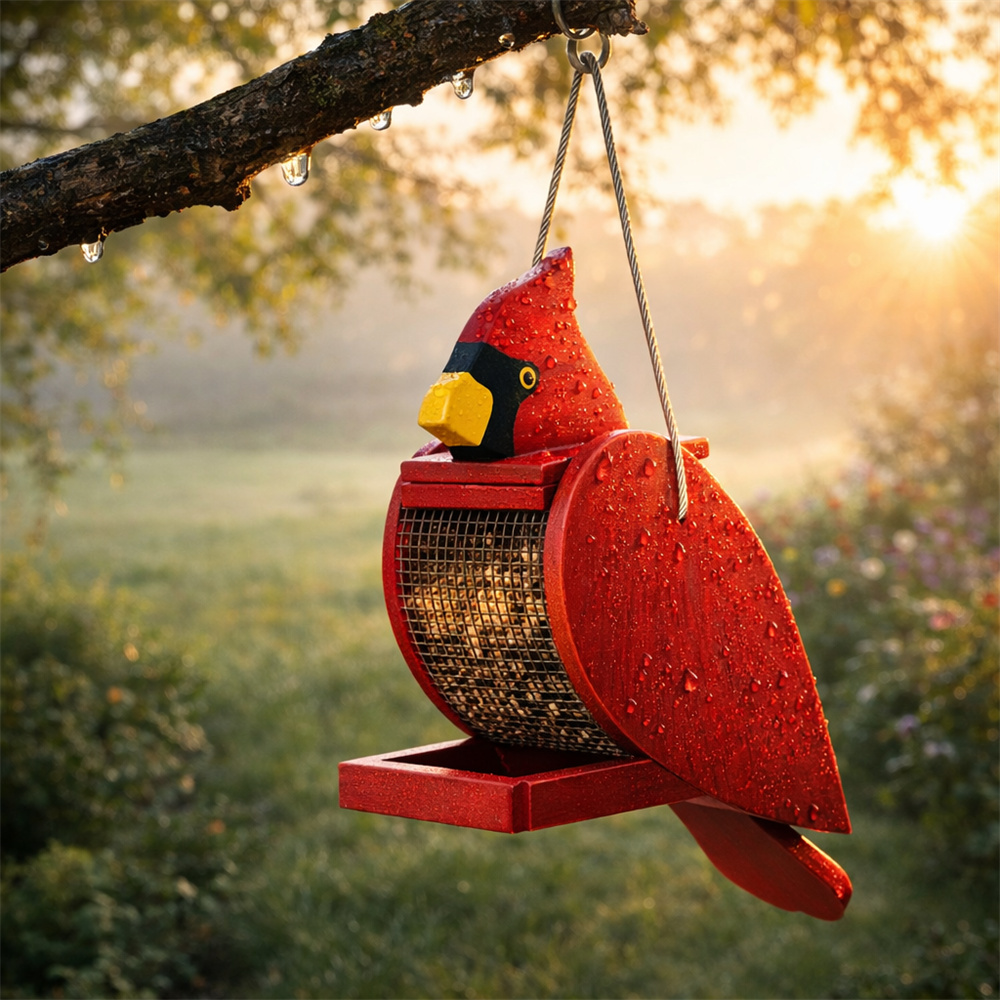 🐦Cardinal Wooden Bird Feeder