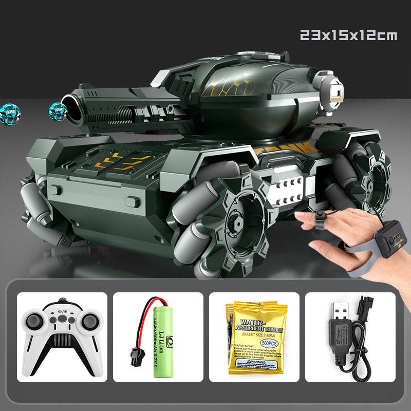 360 Degree Rotating Remote Control Stunt Tank Shooting Water Bombs