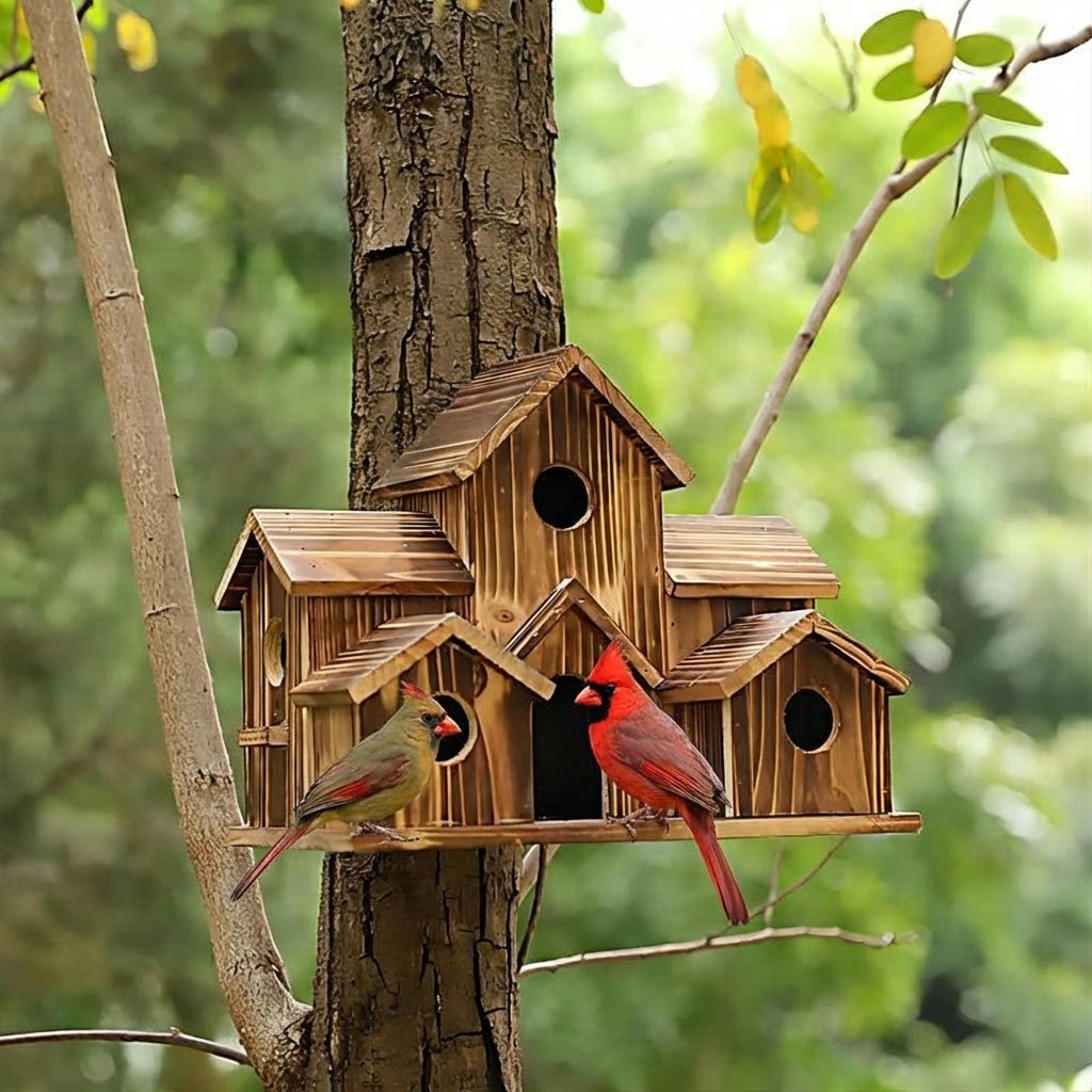Rustic Wooden Birdhouse🏠🐦🌿