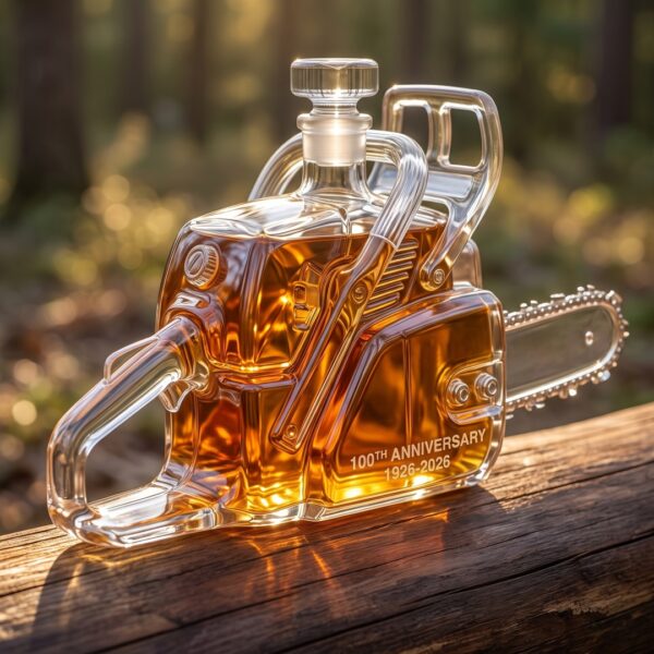 Chainsaw 100th Anniversary Whiskey Bottle