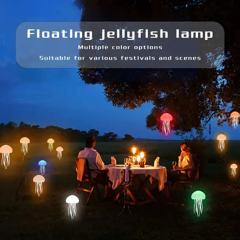 💡Led Gradient Swimming Jellyfish Atmosphere Light