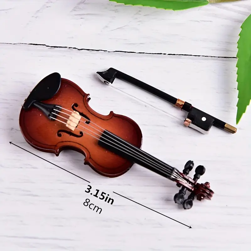 Wooden Miniature Violin Musical Instrument Decor Gift
