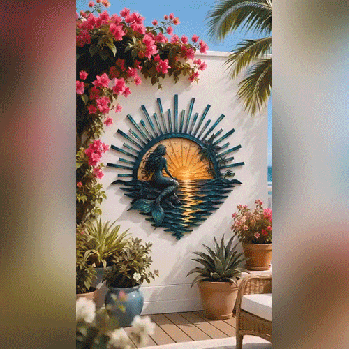 ⏳ Last Day 49% OFF – 🌊 Coastal Sunrise Metal Wall Art🐚