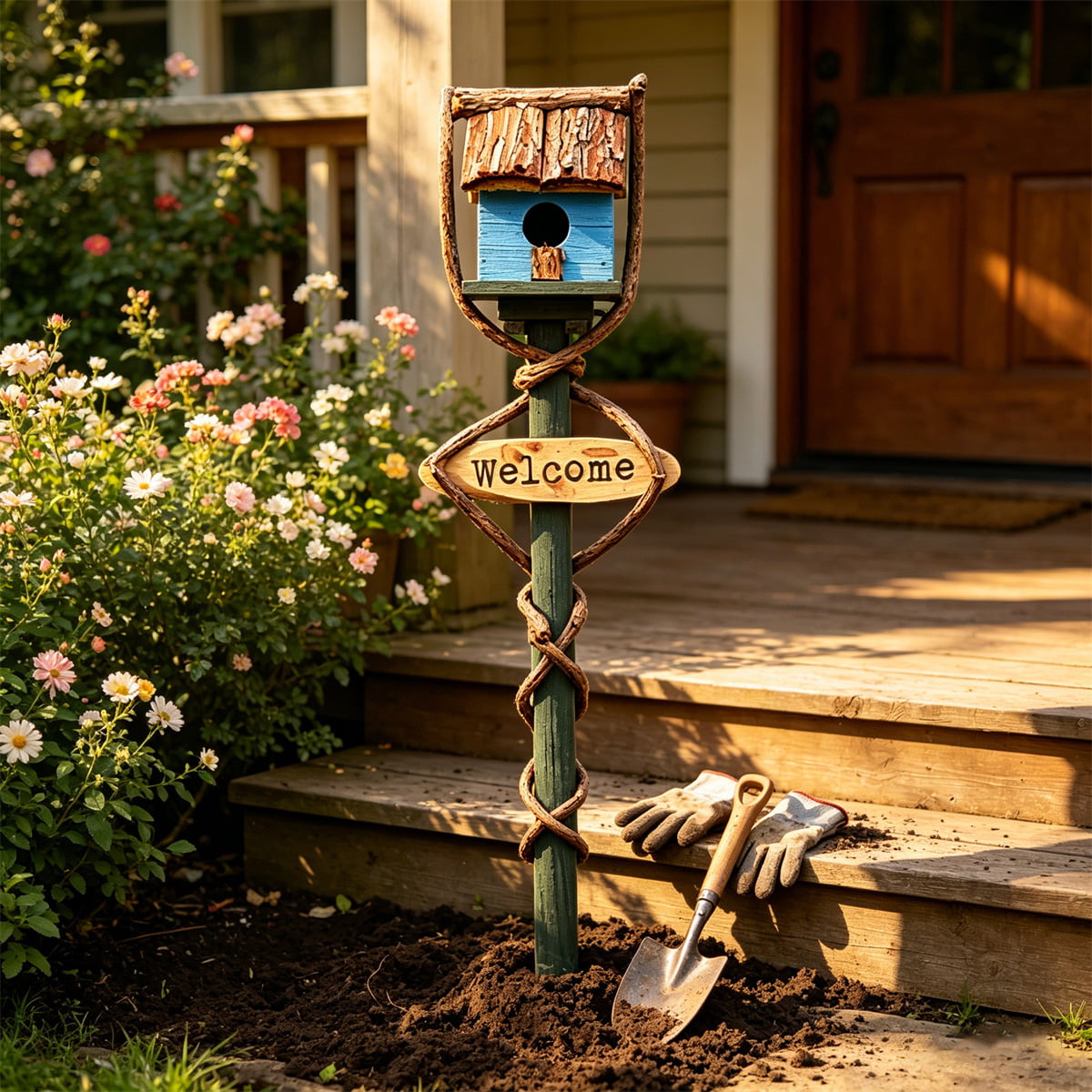 🪵Log Wooden Stump Birdhouse