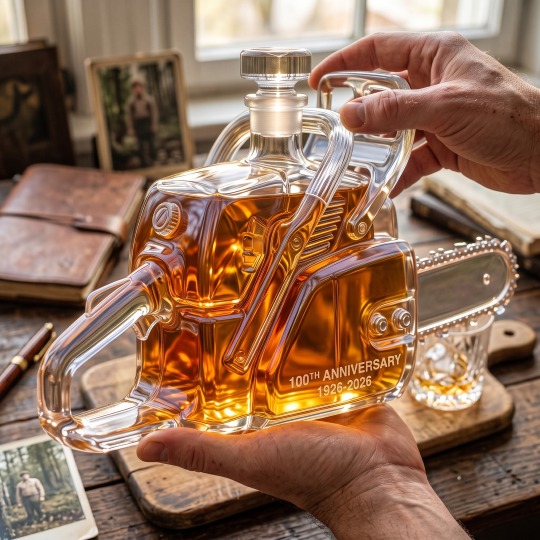 Chainsaw 100th Anniversary Whiskey Bottle