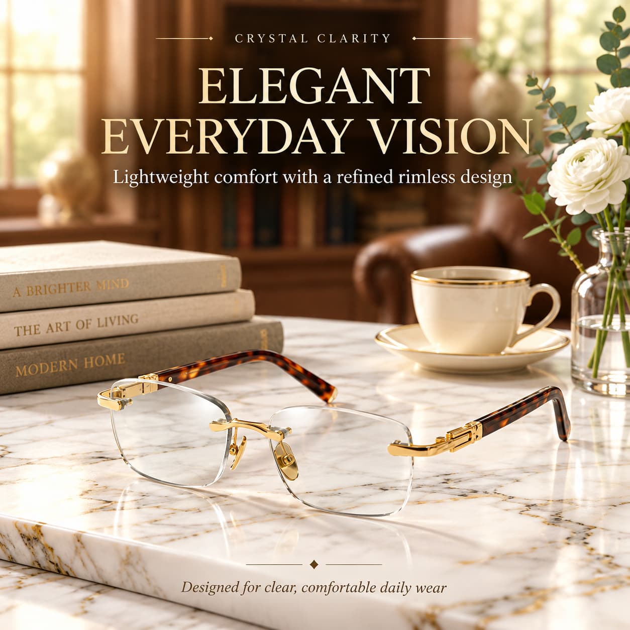 Premium Natural Crystal Reading Glasses