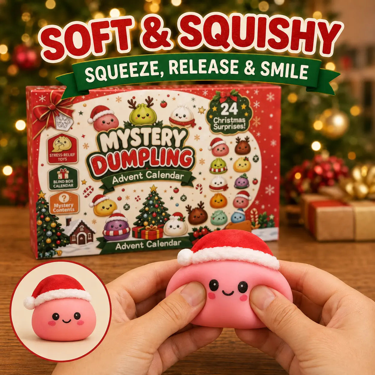 🥟 2026 Christmas Dumpling Squishy Advent Calendar – 24 Days of Tiny Holiday Surprises