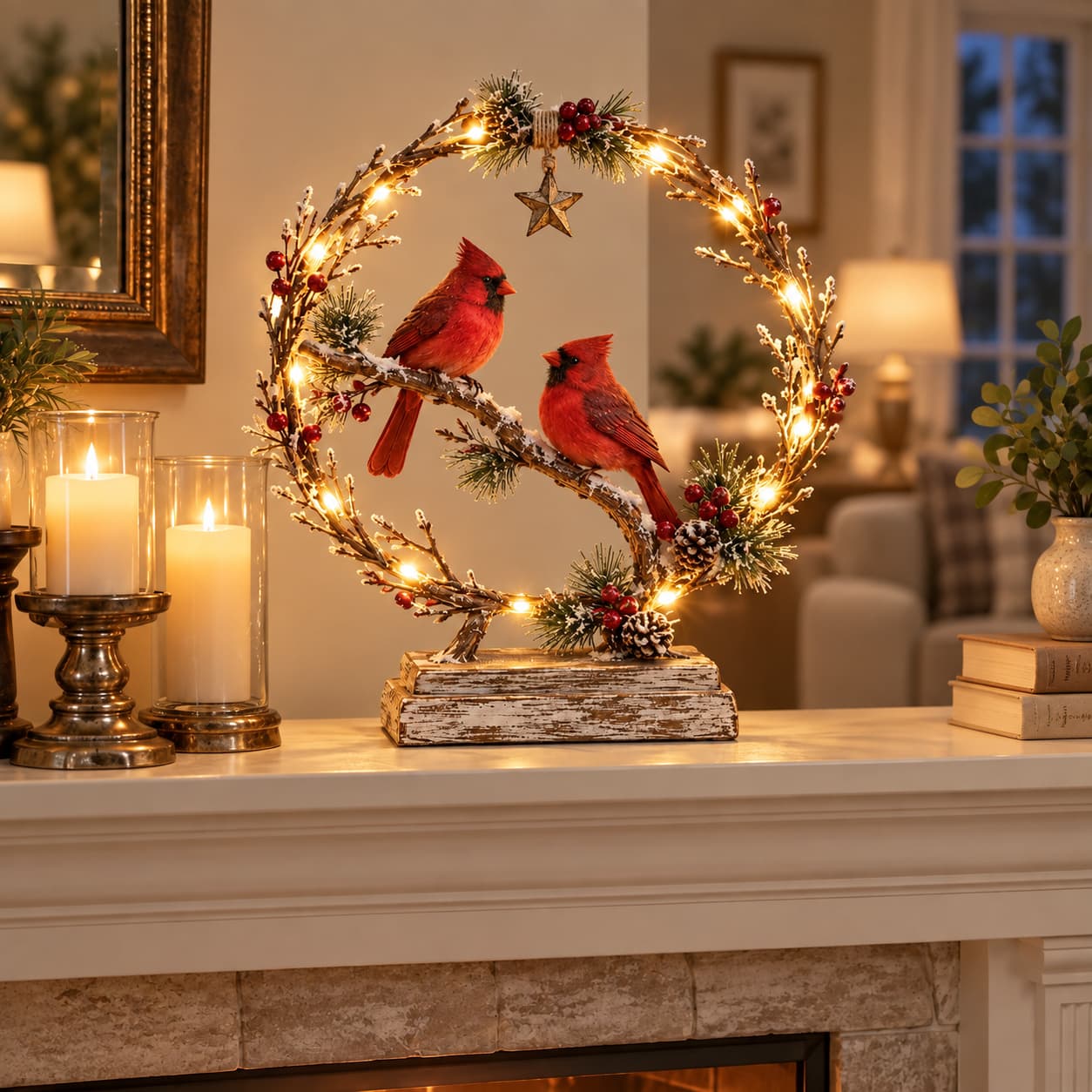 🔥Last Day 60% OFF -Lighted Cardinal Tabletop Decor