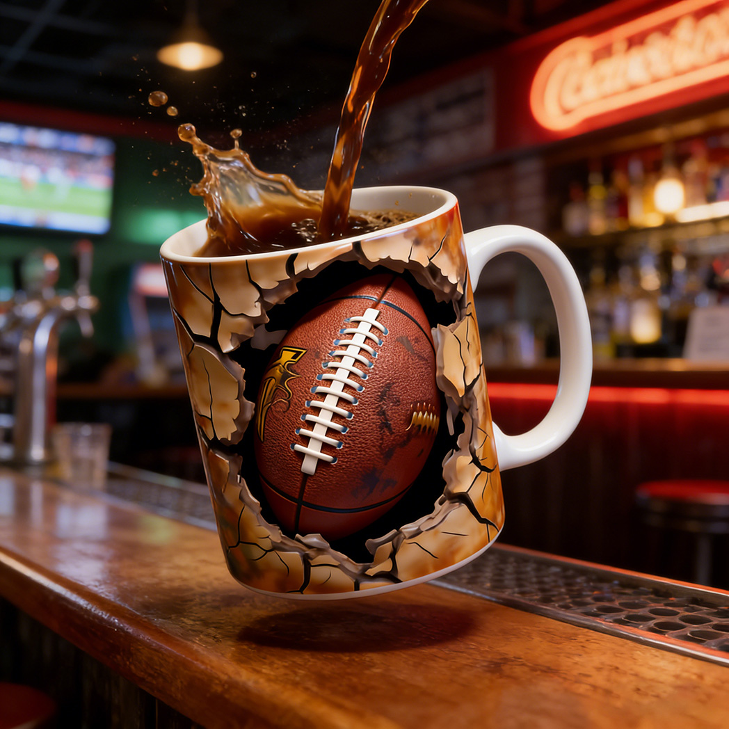 3D Football Breakout Mug