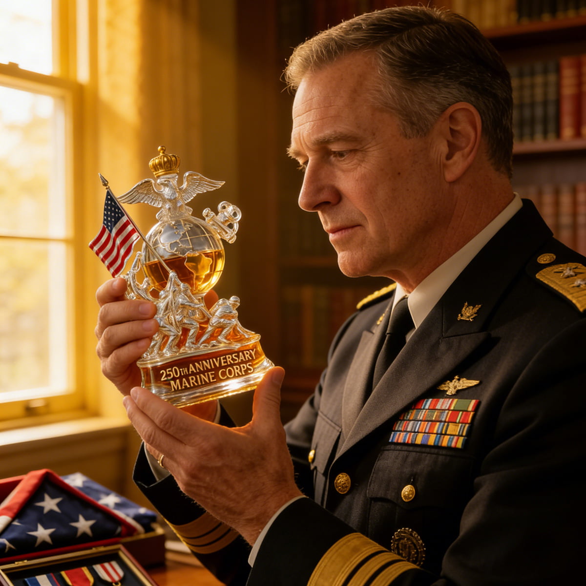 250th Anniversary Marine Corps Commemorative Whiskey Bottle
