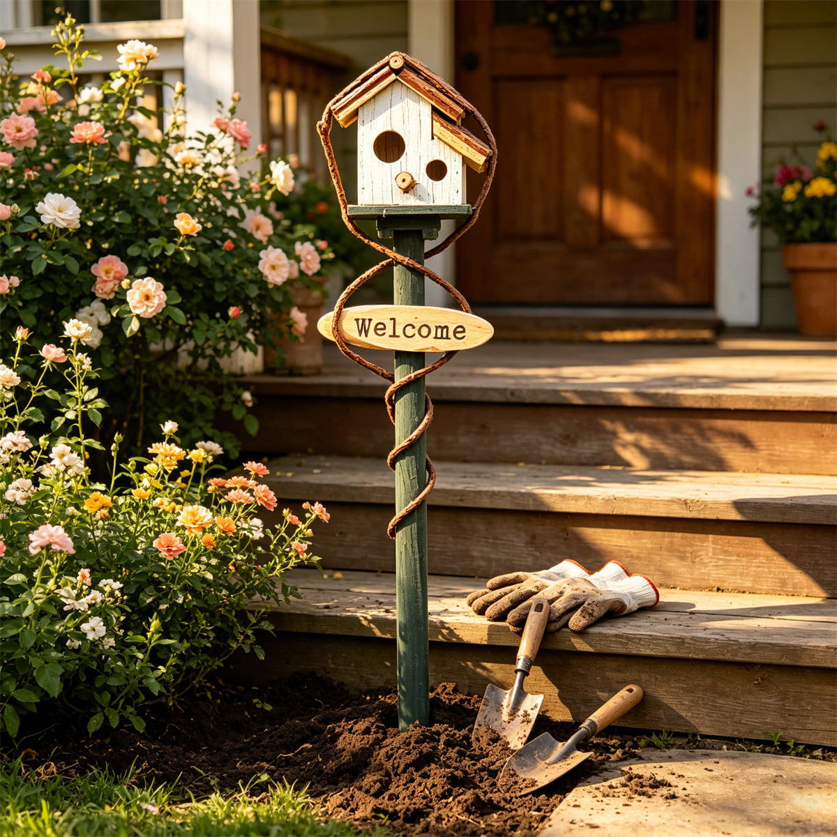 🪵Log Wooden Stump Birdhouse