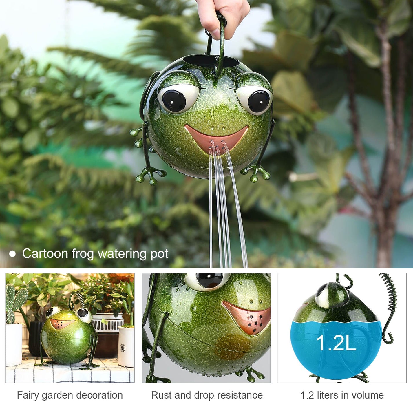 Frog Metal Watering Can for Outdoor