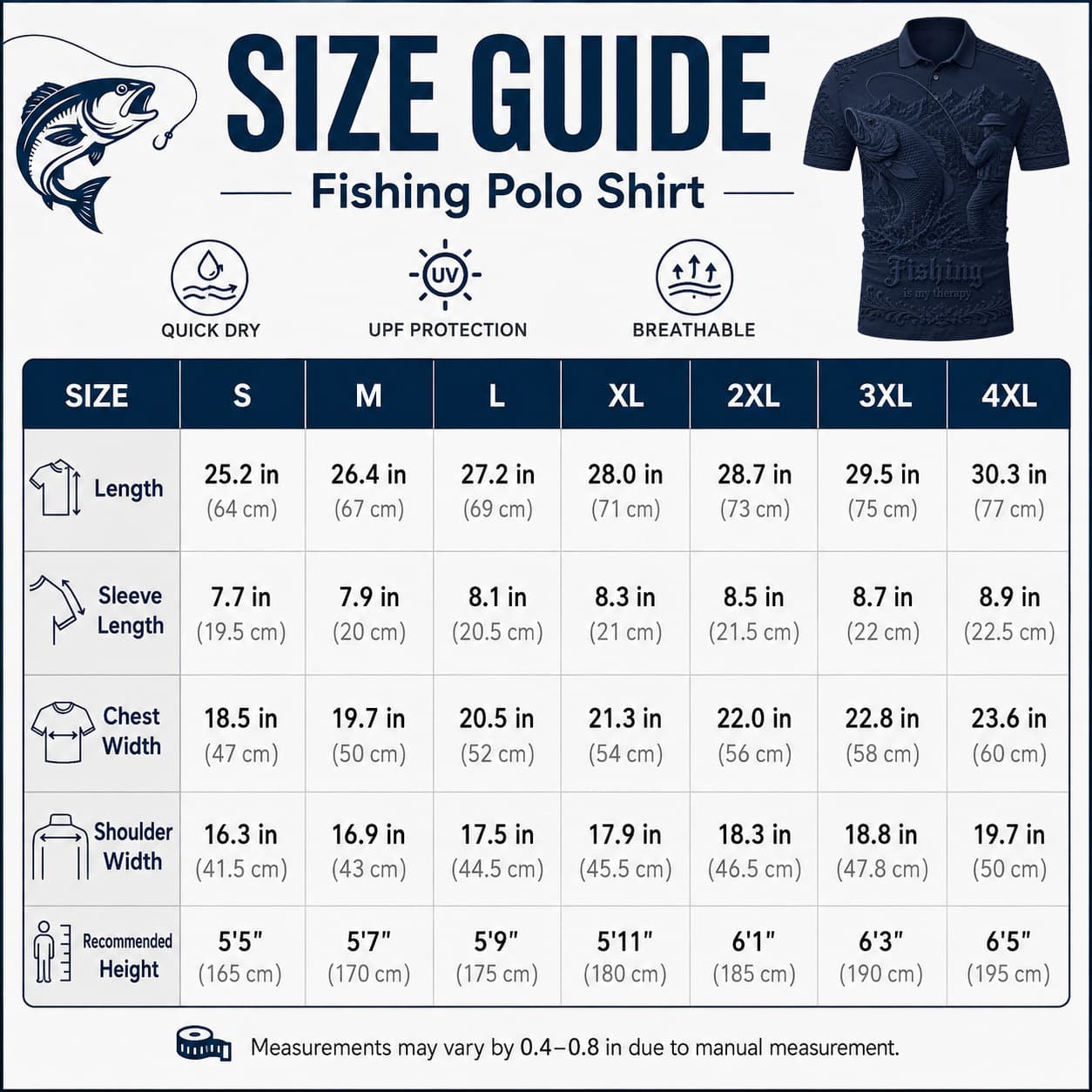 🎣Love Fishing, Fishing Is My Therapy Fishing Polo Shirt