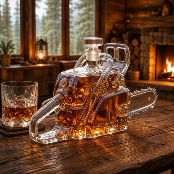 Chainsaw 100th Anniversary Whiskey Bottle