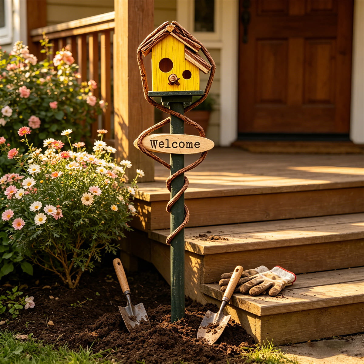 🪵Log Wooden Stump Birdhouse