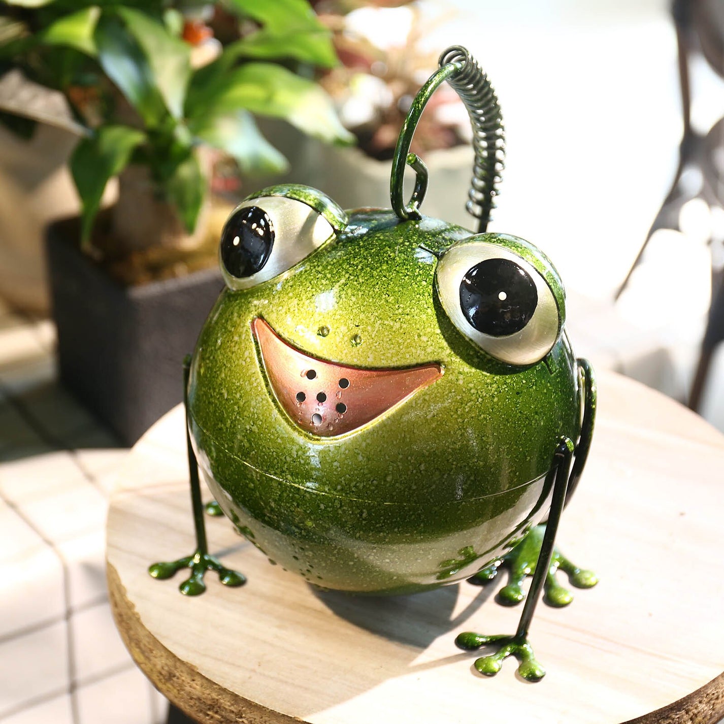 Frog Metal Watering Can for Outdoor
