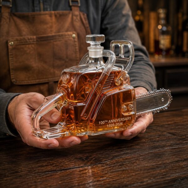 Chainsaw 100th Anniversary Whiskey Bottle