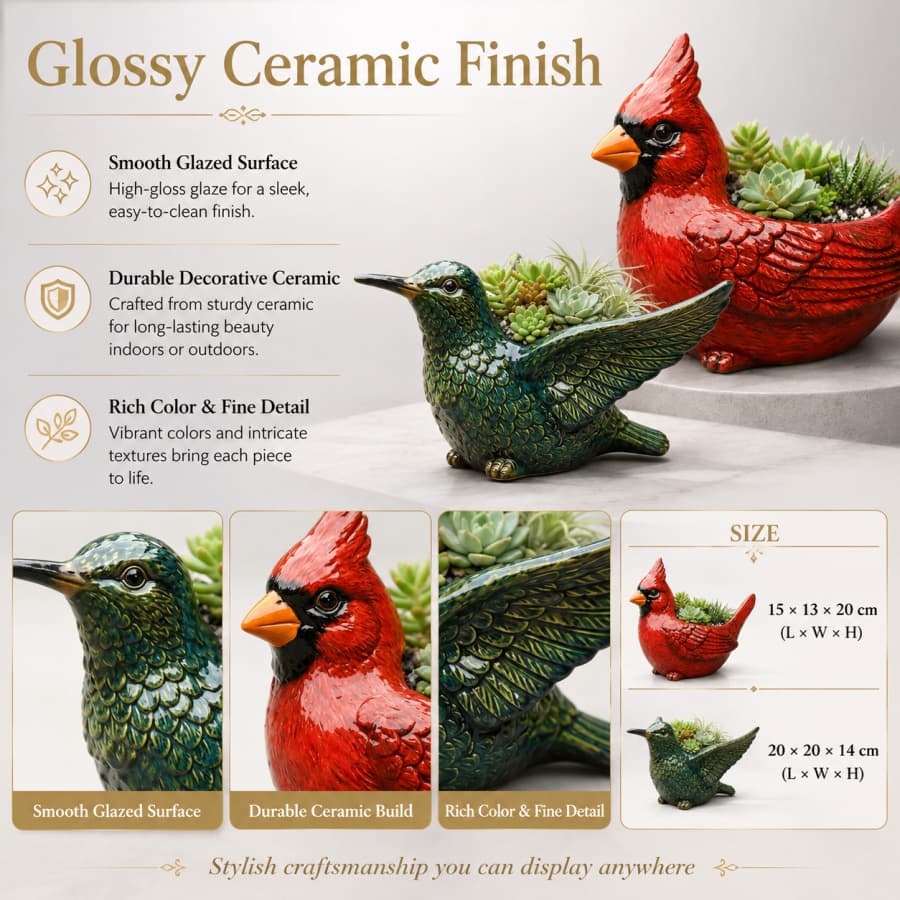 Ceramic Bird Succulent Planter