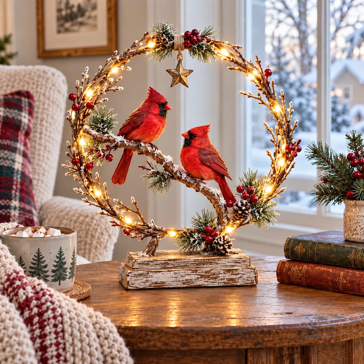 🔥Last Day 60% OFF -Lighted Cardinal Tabletop Decor