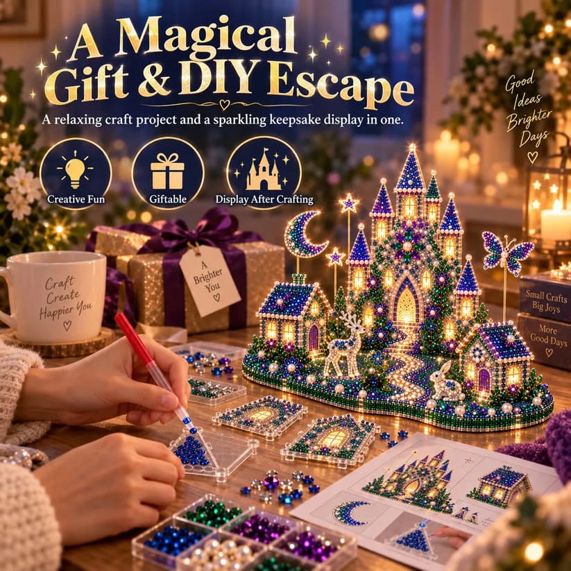 🎄3D Christmas Village Gem Art DIY Kit