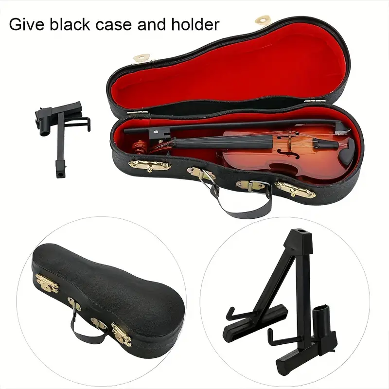 Wooden Miniature Violin Musical Instrument Decor Gift