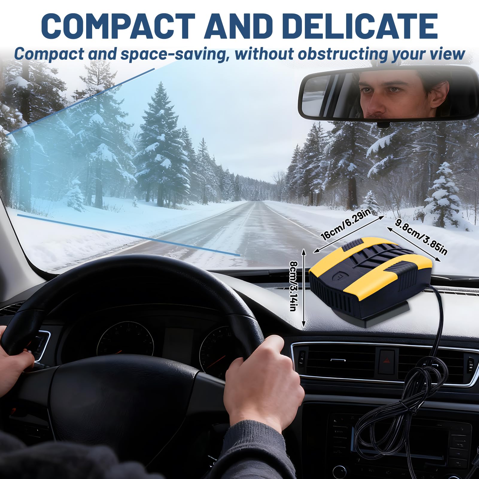 12V Portable Car Heater for 2 in 1 Heating & Cooling Defroster