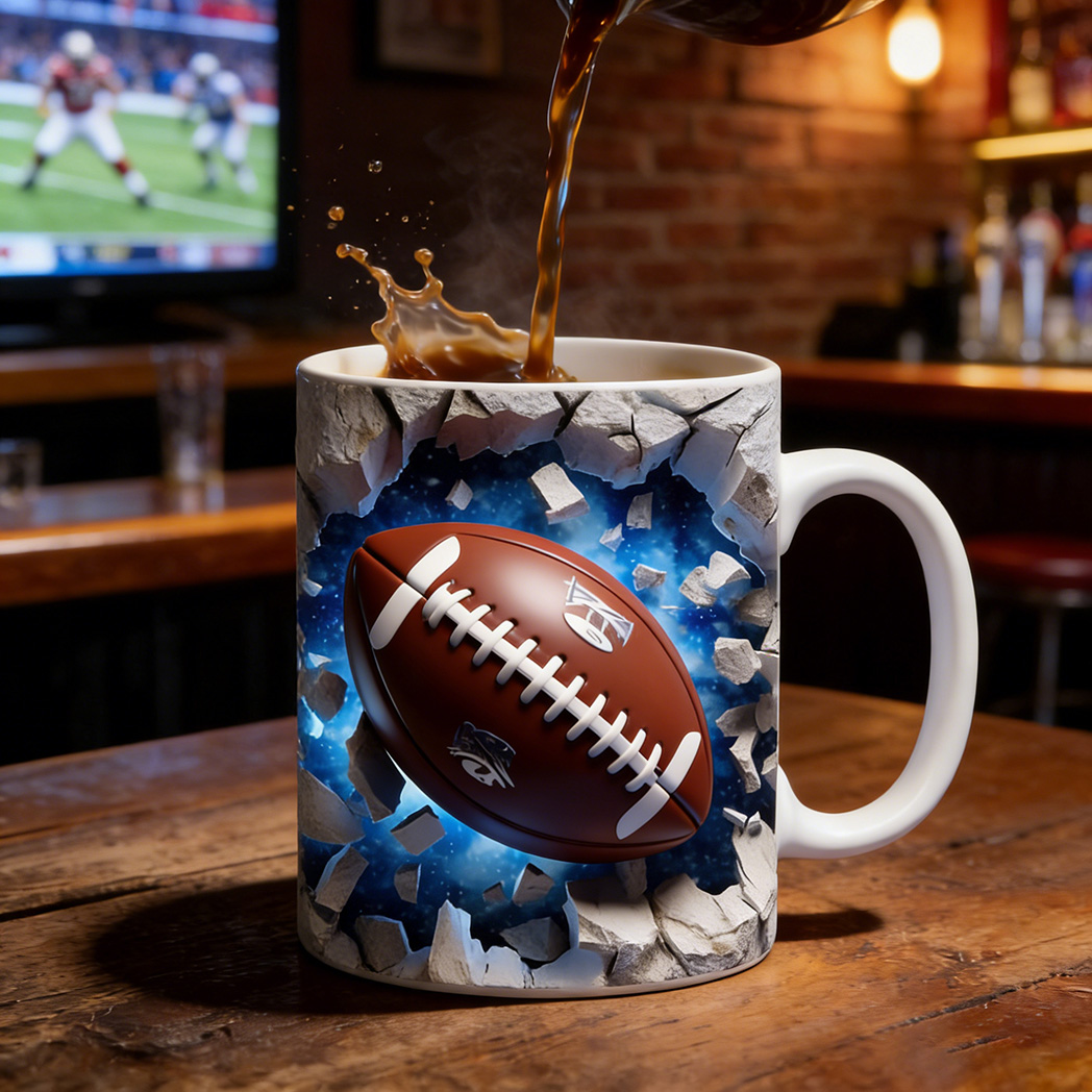 3D Football Breakout Mug