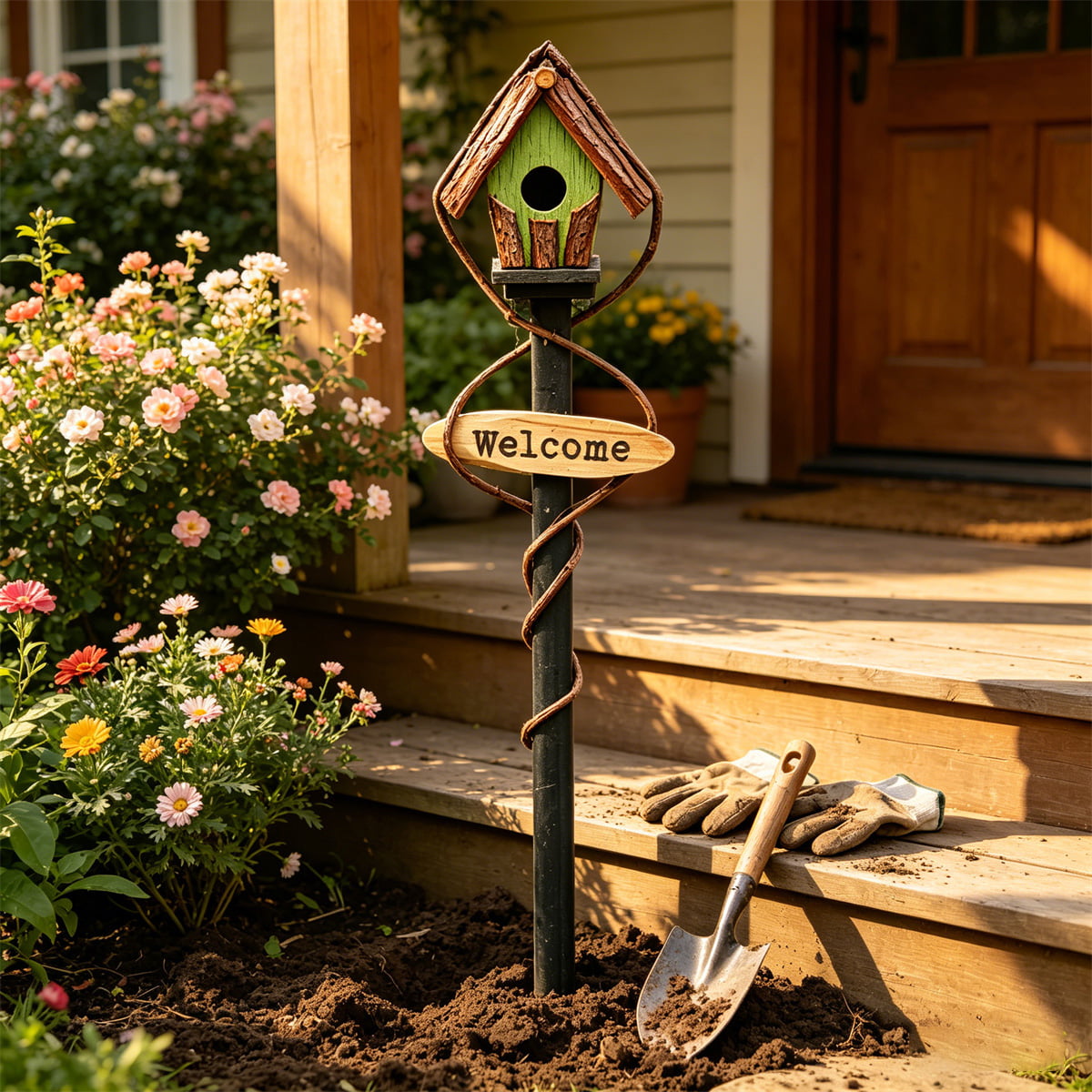 🪵Log Wooden Stump Birdhouse