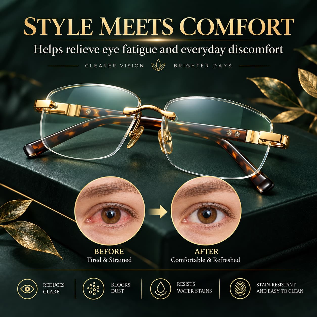 Premium Natural Crystal Reading Glasses