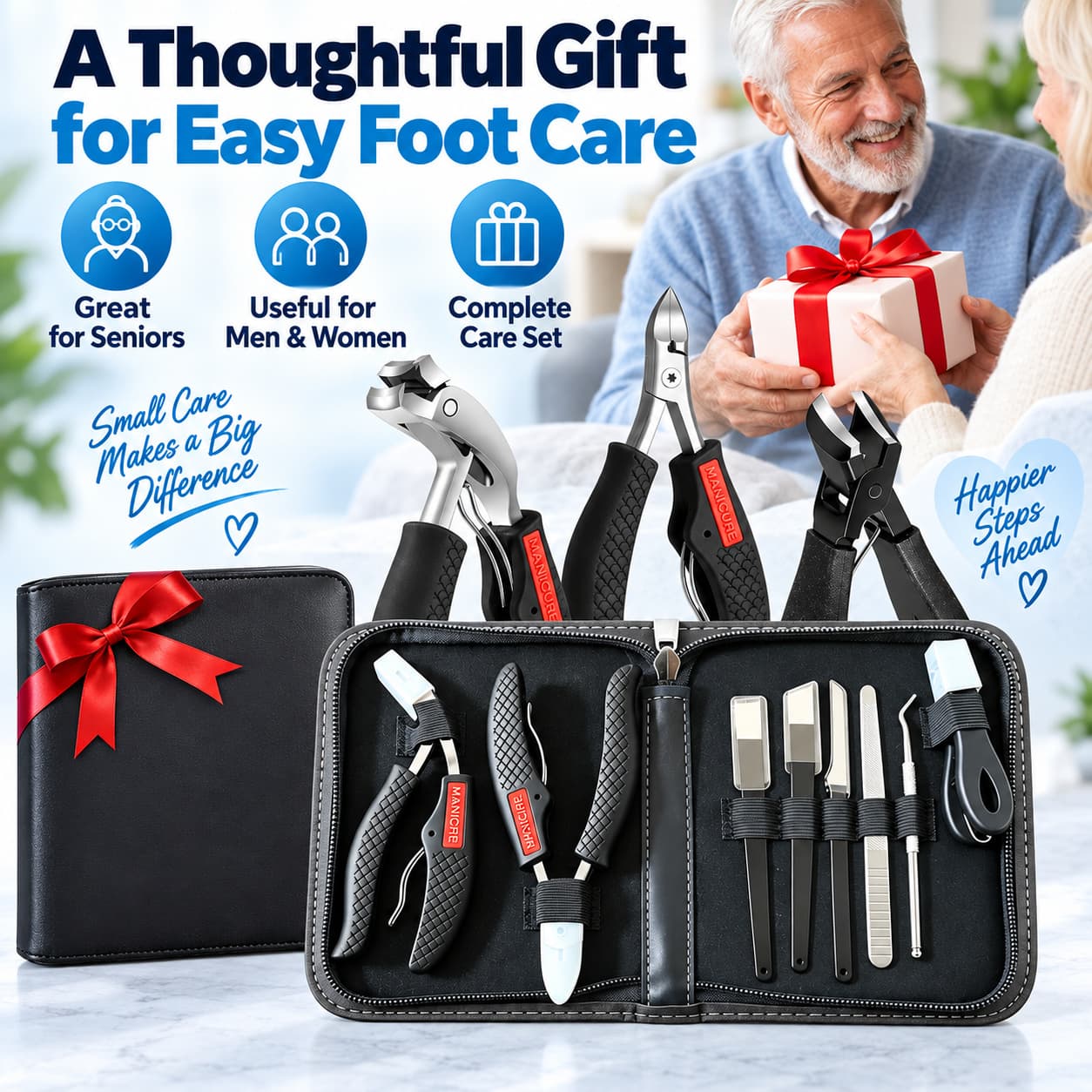 Toenail Clippers for Seniors – Heavy-Duty Thick Toenail Care Kit