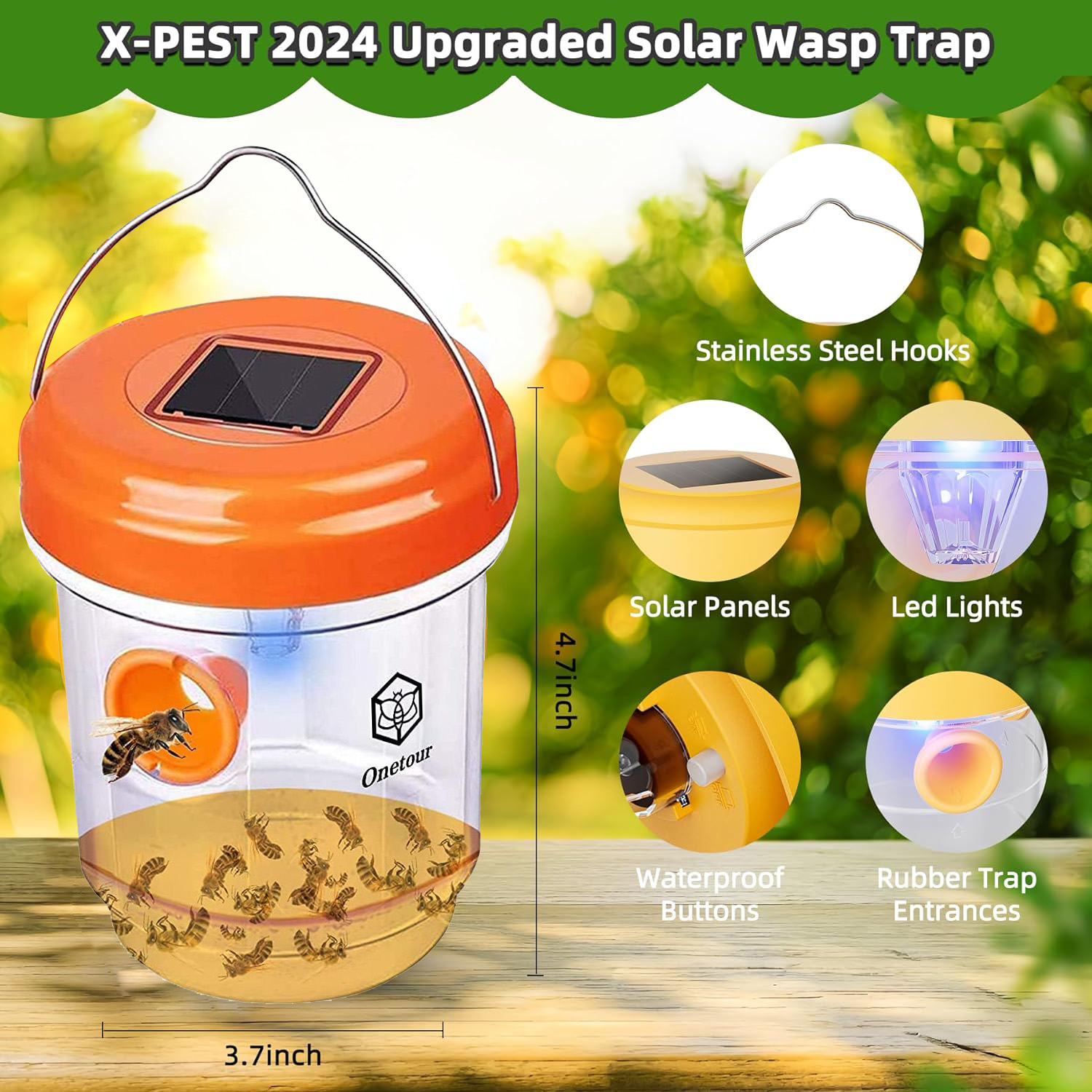 Garden Solar Powered Wasp Trap